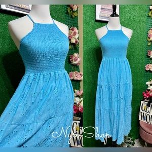 🌷Brand New halter eyelet dress fully embroidered can fit Sm up to M price firm!